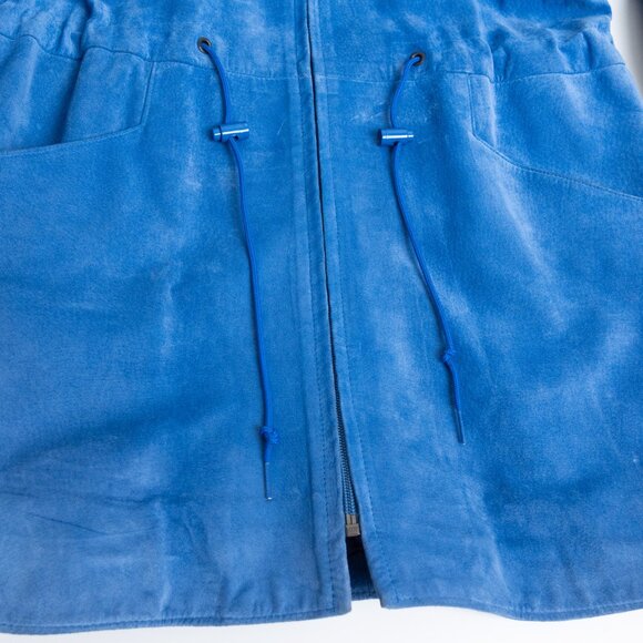 Vintage Danier Blue Suede Hooded Anorak Jacket XS - Picture 8 of 16